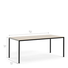 Load image into Gallery viewer, Family Large Oak Top Dining Table with Black Metal Legs