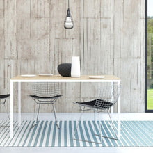 Load image into Gallery viewer, Family Small Oak Top Dining Table with White Metal Legs
