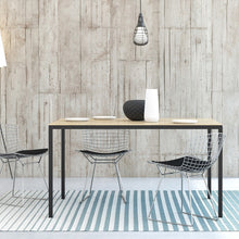 Load image into Gallery viewer, Family Small Oak Top Dining Table with Black Metal Legs