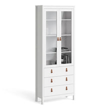 Load image into Gallery viewer, FTG Barcelona White Glazed 2 Doors 3 Drawers Display Cabinet
