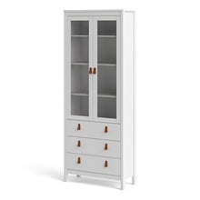 Load image into Gallery viewer, FTG Barcelona White Glazed 2 Doors 3 Drawers Display Cabinet