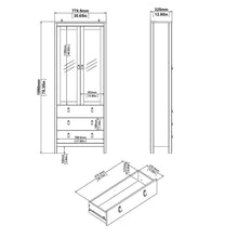 Load image into Gallery viewer, FTG Barcelona Matt Black Glazed 2 Doors 3 Drawers Display Cabinet