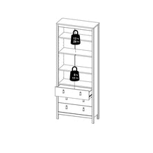 Load image into Gallery viewer, FTG Barcelona Matt Black Glazed 2 Doors 3 Drawers Display Cabinet