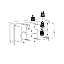 Load image into Gallery viewer, FTG Barcelona White 2 Doors 3 Drawers Sideboard
