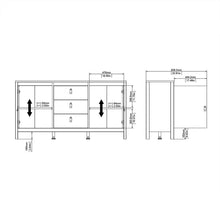 Load image into Gallery viewer, FTG Barcelona Matt Black 2 Doors 3 Drawers Sideboard