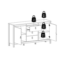 Load image into Gallery viewer, FTG Barcelona Matt Black 2 Doors 3 Drawers Sideboard