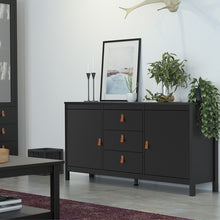 Load image into Gallery viewer, FTG Barcelona Matt Black 2 Doors 3 Drawers Sideboard