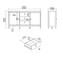 Load image into Gallery viewer, FTG Barcelona Matt Black 2 Doors 3 Drawers Sideboard
