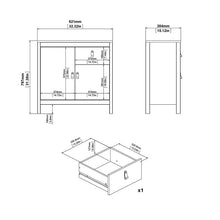 Load image into Gallery viewer, FTG Barcelona White 2 Doors 1 Drawer Sideboard