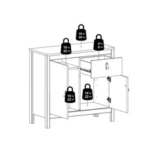 Load image into Gallery viewer, FTG Barcelona Matt Black 2 Doors 1 Drawer Sideboard