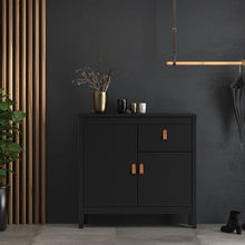 Load image into Gallery viewer, FTG Barcelona Matt Black 2 Doors 1 Drawer Sideboard