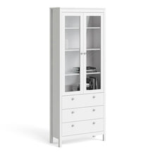 Load image into Gallery viewer, FTG Madrid White Glazed 2 Doors 3 Drawers Display Cabinet