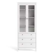 Load image into Gallery viewer, FTG Madrid White Glazed 2 Doors 3 Drawers Display Cabinet