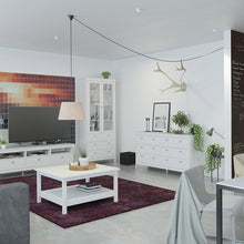 Load image into Gallery viewer, FTG Madrid White Glazed 2 Doors 3 Drawers Display Cabinet
