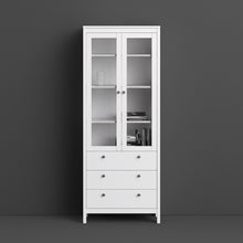Load image into Gallery viewer, FTG Madrid White Glazed 2 Doors 3 Drawers Display Cabinet