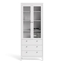 Load image into Gallery viewer, FTG Madrid White Glazed 2 Doors 3 Drawers Display Cabinet