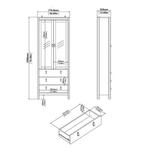 Load image into Gallery viewer, FTG Madrid White Glazed 2 Doors 3 Drawers Display Cabinet