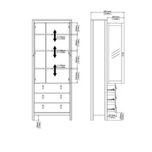 Load image into Gallery viewer, FTG Madrid Matt Black Glazed 2 Doors 3 Drawers Display Cabinet