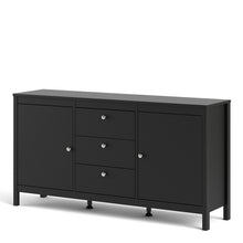 Load image into Gallery viewer, FTG Madrid Matt Black 2 Doors 3 Drawers Sideboard