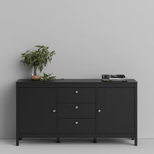 Load image into Gallery viewer, FTG Madrid Matt Black 2 Doors 3 Drawers Sideboard