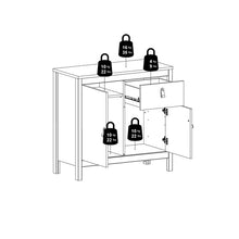 Load image into Gallery viewer, FTG Madrid White 2 Doors 1 Drawer Sideboard