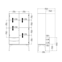 Load image into Gallery viewer, Fur Grey, White and Walnut 1 Door 1 Glass Door 2 Drawers China Display Cabinet