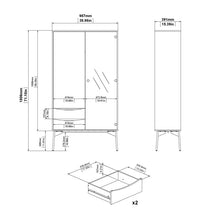 Load image into Gallery viewer, Fur Grey and White 1 Door 1 Glass Door 2 Drawers China Display Cabinet