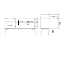 Load image into Gallery viewer, Fur Grey, White and Walnut 2 Doors 3 Drawers Sideboard