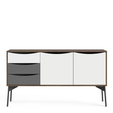 Load image into Gallery viewer, Fur Grey, White and Walnut 2 Doors 3 Drawers Sideboard