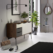 Load image into Gallery viewer, Fur Grey, White and Walnut 2 Doors 3 Drawers Sideboard