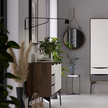 Load image into Gallery viewer, Fur Grey, White and Walnut 2 Doors 3 Drawers Sideboard