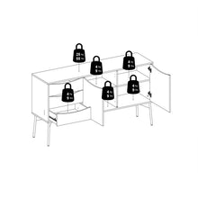 Load image into Gallery viewer, Fur Grey and White 2 Doors 3 Drawers Sideboard
