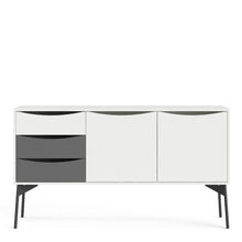 Load image into Gallery viewer, Fur Grey and White 2 Doors 3 Drawers Sideboard