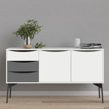 Load image into Gallery viewer, Fur Grey and White 2 Doors 3 Drawers Sideboard