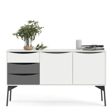 Load image into Gallery viewer, Fur Grey and White 2 Doors 3 Drawers Sideboard