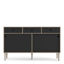 Load image into Gallery viewer, Rome Jackson Hickory Oak/Matt Black 2 Sliding Doors 3 Drawers Sideboard