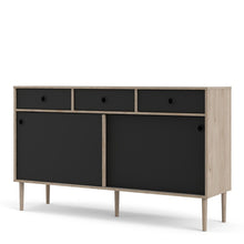 Load image into Gallery viewer, Rome Jackson Hickory Oak/Matt Black 2 Sliding Doors 3 Drawers Sideboard