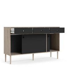 Load image into Gallery viewer, Rome Jackson Hickory Oak/Matt Black 2 Sliding Doors 3 Drawers Sideboard