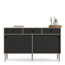 Load image into Gallery viewer, Rome Jackson Hickory Oak/Matt Black 2 Sliding Doors 3 Drawers Sideboard