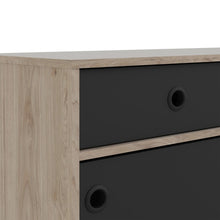 Load image into Gallery viewer, Rome Jackson Hickory Oak/Matt Black 2 Sliding Doors 3 Drawers Sideboard