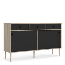 Load image into Gallery viewer, Rome Jackson Hickory Oak/Matt Black 2 Sliding Doors 3 Drawers Sideboard