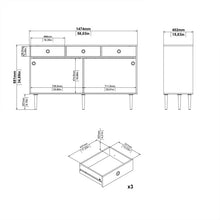 Load image into Gallery viewer, Rome Jackson Hickory Oak/Matt White 2 Sliding Doors 3 Drawers Sideboard