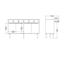 Load image into Gallery viewer, Rome Jackson Hickory Oak/Matt White 2 Sliding Doors 3 Drawers Sideboard