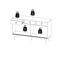 Load image into Gallery viewer, Rome Jackson Hickory Oak/Matt White 2 Sliding Doors 3 Drawers Sideboard
