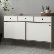 Load image into Gallery viewer, Rome Jackson Hickory Oak/Matt White 2 Sliding Doors 3 Drawers Sideboard