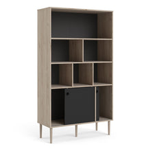 Load image into Gallery viewer, Rome Jackson Hickory Oak/Matt Black 2 Sliding Doors Display Cabinet