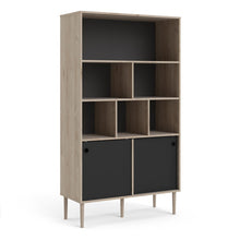 Load image into Gallery viewer, Rome Jackson Hickory Oak/Matt Black 2 Sliding Doors Display Cabinet
