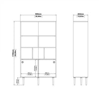 Load image into Gallery viewer, Rome Jackson Hickory Oak/Matt White 2 Sliding Doors Display Cabinet