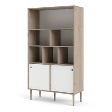 Load image into Gallery viewer, Rome Jackson Hickory Oak/Matt White 2 Sliding Doors Display Cabinet