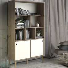 Load image into Gallery viewer, Rome Jackson Hickory Oak/Matt White 2 Sliding Doors Display Cabinet